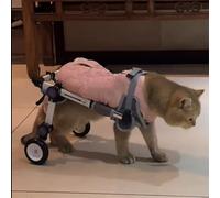 Sedia a rotelle XXS per cani e gatti, comodo supporto per gambe posteriori, telaio pieghevole, materiale traspirante, aiuto per la mobilità per animali disabili, passeggino regolabile e leggero