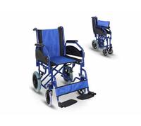 Sedia a ruote Maestranza Blu in acciaio fino a 100 kg