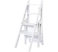 Sedia A Scala per Biblioteca Pieghevole per Impieghi Gravosi Sedia A Gradini A Doppio Uso Sgabello Pieghevole Scale A Pioli Multiuso per Supporto per Fiori Rampicanti, D