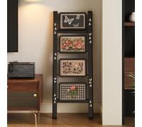 Sedia a scala per biblioteca, portatile, con pedale antiscivolo, struttura in metallo, espositore per cucina, ufficio, supporto per fiori, design a 3/4 livelli