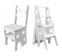 Sedia a scaletta in legno, pieghevole, a 4 gradini, doppio uso, per biblioteca, cucina, ufficio