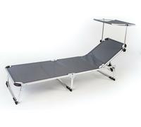 Sedia a sdraio con parasole pieghevole BEACH in acciaio, LAP 189x29-105x60 cm