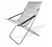 Sedia a Sdraio Imbottita Canapone Pieghevole in Metallo Soriani Ecrù