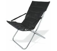 Sedia a Sdraio Imbottita Canapone Pieghevole in Metallo Soriani Nera