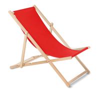 GreenBlue Sdraio in legno pieghevole lettino faggio per mare, piscina e giardino – Rosso