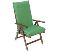 Sedia a sdraio in legno poltrona cuscino imbottito VERDE richiudibile arredamento casa giardino schienale 7 posizioni robusta