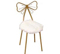 Sedia A Sdraio Individuale Ragazza Farfalla Papillon Trucco Sgabello Camera da Letto Toeletta Sedia per Il Trucco Poltrona d'oro Ferro Arte Metallo Chiodo Sgabello Sedia Decorativa, White