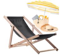 Sedia a sdraio KADAX, sedia da spiaggia in legno, lettino prendisole fino a...