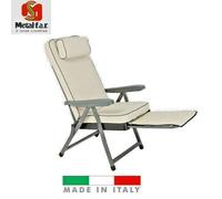 SEDIA A SDRAIO PARADISO CON CUSCINO POGGIATESTA E CARRELLO POGGIAPIEDI