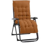 Sedia a sdraio per esterno pieghevole con cuscino imbottito 5cm gravita zero sedia relax prendisole in giardino al mare piscina poggia piedi vari colori (TERRACOTTA)