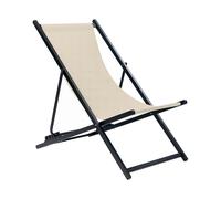 Sedia a sdraio pieghevole e reclinabile per esterno beige Locri II