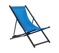 Sedia a sdraio pieghevole e reclinabile per esterno blu e nero Locri II