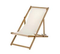 Sedia a sdraio pieghevole écru in legno massello di eucalipto