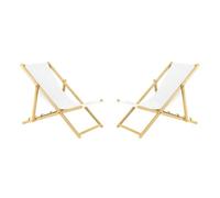 Sedia a sdraio pieghevole in legno, set da 2 pezzi, colore bianco, sdraio pieghevole e regolabile, per giardino, spiaggia e balcone, sdraio da giardino con rivestimento in tessuto traspirante, tessuto