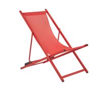 Sedia a Sdraio Pieghevole in Tessuto Rosso e Struttura Alluminio Rosso Locri