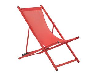 Sedia a Sdraio Pieghevole in Tessuto Rosso e Struttura Alluminio Rosso Locri