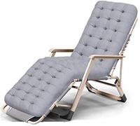 Sedia a sdraio pieghevole per esterni, con cuscini per persone pesanti, extra larga, reclinabile, da patio, capacità 199,6 kg, portatile, per spiaggia, campeggio, prato (nero/grigio)