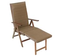 Sedia a sdraio Poltrona in Legno con poggiapiedi cuscino Imbottito richiudibile