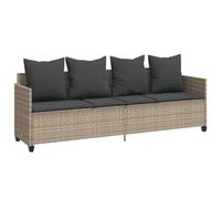 Sedia a sdraio Poly Rattan Grigio con Cuscino e Poggiapiedi Regolabili | Schienale a 3 posizioni, poggiapiedi a 2 posizioni, fodera lavabile, resina intrecciata resistente, uso esterno