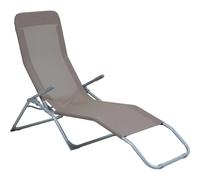 Sedia a sdraio reclinabile con braccioli Pando Lazy taupe