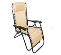 Sedia a sdraio Zero Gravity reclinabile poltrona per esterno beige in acciaio