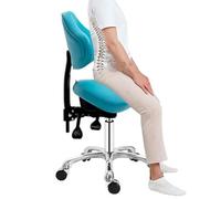 Sedia a sella con sollevamento a gas idraulico e supporto for schienale inclinabile, sgabello ergonomico con rotelle for salone di bellezza, sgabello a sella resistente for massaggi estetici dentali(G