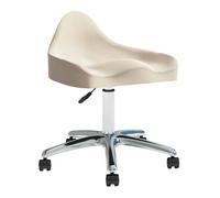 Sedia a sella ergonomica sgabello a sella sgabello con ruote sgabello idraulico regolabile con ruote adatto per uffici, studi di trucco (colore: bianco)
