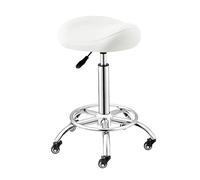 Sedia A Sella, Sgabello Ergonomico Con Ruote E Pedale Ad Anello, Sgabello Girevole Pneumatico, Altezza Regolabile For Casa, Ufficio, Salone, Negozio(White)