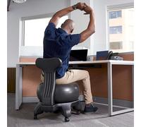 Sedia a sfera da yoga per una migliore postura e comfort con base e supporto per la schiena, sedia da ufficio con palla di stabilità per un maggiore equilibrio ed ergonomia