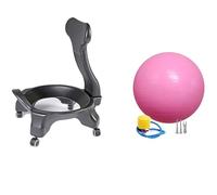 Sedia a Sfera Sedia Da Scrivania Con Sfera Per Ufficio Per Adulti, Diametro 50 Cm Sedia Da Ufficio Con Sfera Di Equilibrio Per Nucleo, Sedili A Sfera Rimbalzante Con Palla Da Yoga Nera/blu(Yoga ball -