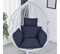 Sedia a Uovo in Vimini in Rattan Poltrona con Cuscino Morbido Esterno/Interno con Manopola Regolabile in Altezza for Cortile Giardino Balcone Prato Soggiorno (Color : Blue)