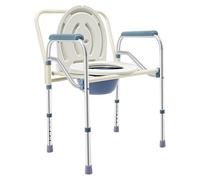 Sedia a vaso pieghevole, sedile per WC portatile, sedia da doccia regolabile in altezza per anziani, donne in gravidanza, disabili, struttura in acciaio inossidabile, piegata 68 x 54 x 16 cm