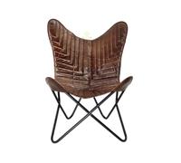 Sedia Accento Art Deco PARRYS LEATHER WORLD In Ferro In Pelle Farfalla