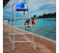 Sedia alta da bagnino, per parchi acquatici e piscina, sedia da osservazione per esterni, in acciaio inox, con sgabello portante, per la sicurezza in spiaggia e il salvataggio