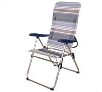 Sedia alta da spiaggia, sedia da esterno, sedia con schienale reclinabile, 47x66x108 cm, altezza seduta 42 cm, maniglia per il trasporto, piedini antiscivolo, Aktive Spiaggia,