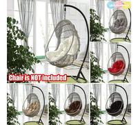 Sedia amaca rotonda sospesa per uova, cuscino per sedile altalena, nido spesso, schienale per patio interno ed esterno WHITE