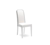 Sedia Anita Kitchen & Living 59x46xH99 cm, Seduta e Schienale Bianco Grigio, Gambe Bianco, Materiale Similpelle e Legno grigio