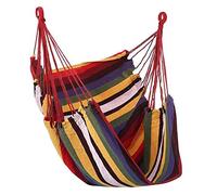 Sedia Azionaria per Amaca a Strisce Colorate, Barra in Acciaio Forte, Tela Durevole, Sedia per Amaca Sospesa Interna, Pieghevole e Portatile, Design Accattivante