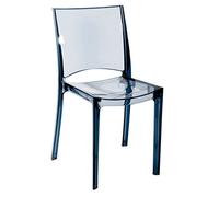 Sedia B-Side Up-on MADE IN ITALY in policarbonato per interni e esterni bar ristorante sala aspetto d'aspetto cucina soggiorno salotto giardino da casa studio (Grigio fumè)