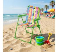 Sedia bambino pieghevole verde decori mare