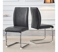 Sedia basculante per sala da pranzo, in similpelle PU, ergonomica, supporto per la schiena, cuscino confortevole, telaio in metallo, uso versatile, cucina, sala da pranzo, soggiorno, ufficio, hotel