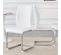 Sedia basculante per sala da pranzo, in similpelle PU, ergonomica, supporto per la schiena, cuscino confortevole, telaio in metallo, uso versatile, cucina, sala da pranzo, soggiorno, ufficio, hotel