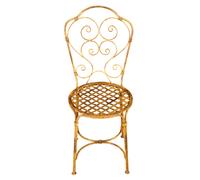 Sedia Biscottini Ferro Battuto Esterno Giardino Pranzo Finitura Crema Anticata