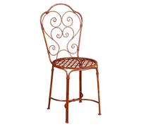 Sedia Biscottini in ferro battuto esterno giardino pranzo 44x50x97 rosso