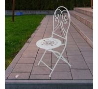 Sedia Bistrò Pieghevole per Balcone Vintage Bussola da Giardino Bianco