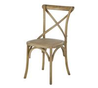 Sedia bistrot in faggio e rattan, effetto ceruso