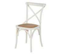 Sedia bistrot in rattan e betulla écru