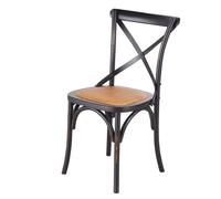 Sedia bistrot in rattan e betulla nera