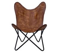 Sedia BRACCIO in pelle marrone/Sedia a farfalla in pelle Home Decor/Presentato da Leder_artesanía