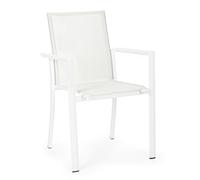 SEDIA ALLUMINIO CON BRACCIOLI KONNOR BIANCO